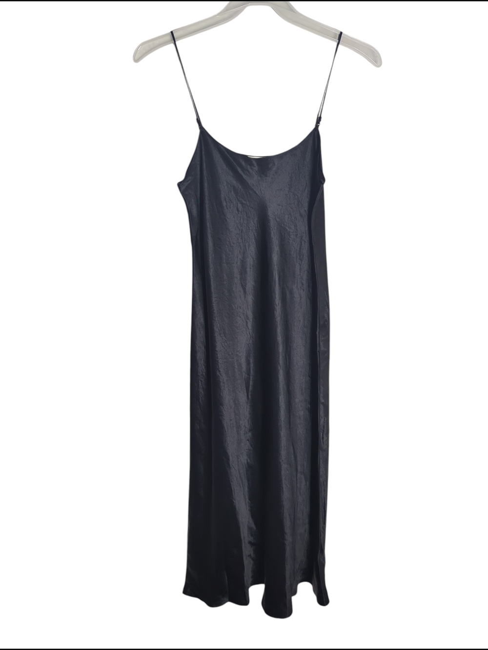 Vince Womens Dress NWT Black Satin Slipdress Y2K Quiet Luxury Minimalist Large